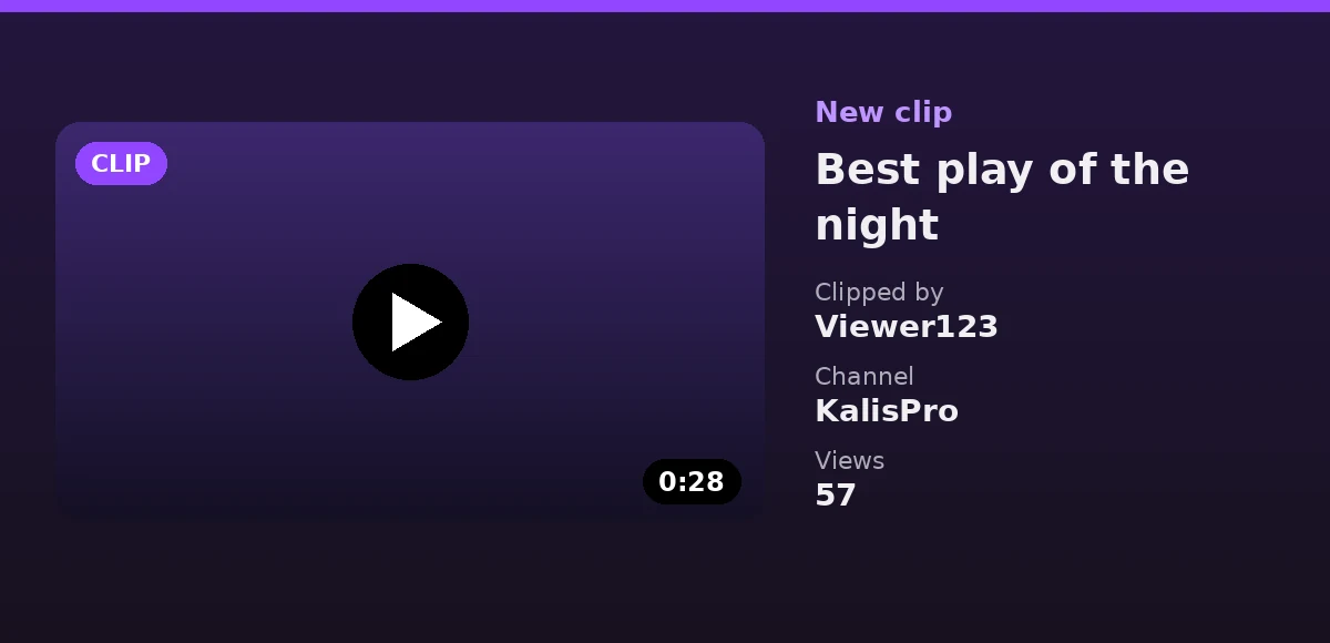 Twitch: new clip