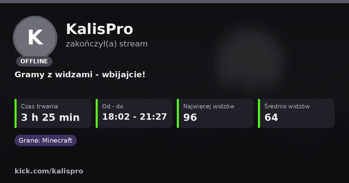 Po streamie: podsumowanie zamiast powiadomienia
