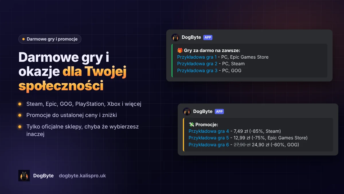 Darmowe gry i promocje od DogByte na Discordzie